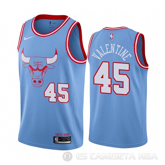 Camiseta Denzel Valentine #45 Chicago Bulls Ciudad Azul - Haga un click en la imagen para cerrar